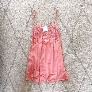 Coral crochet tank top